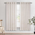 MIULEE White Linen Curtains 37x72 Inch Length 2 Panels - Image 2