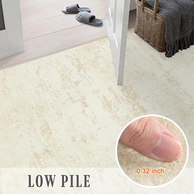 9x12 Area Rug Living Room: Modern Washable Indoor Soft Carpet Beige | - Image 8