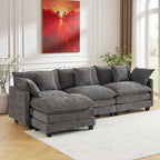 111.4" L-Shaped Cloud Chenille Sofa Sectional Couch by MUDANT