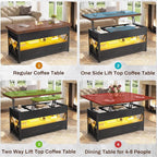Itaar 40" Lift Top Coffee Table, 4 in 1 White Coffee Tables - Image 4