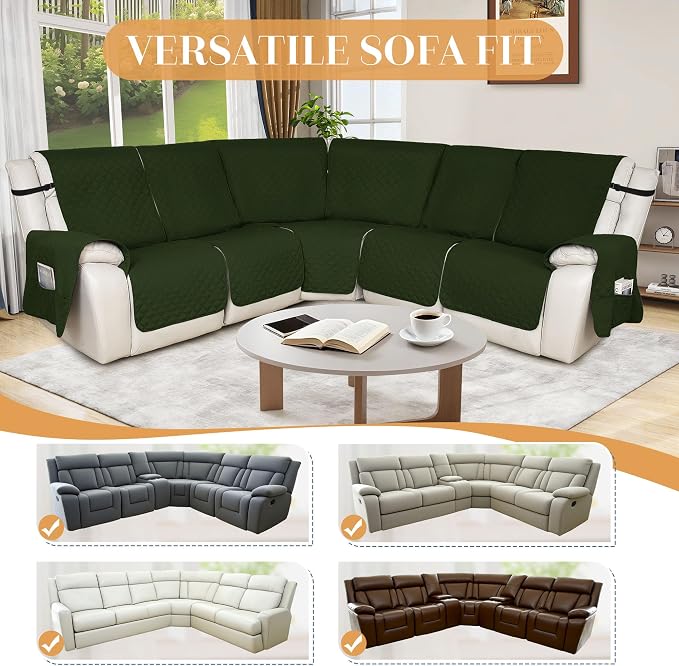 HDCAXKJ 100% Waterproof Reclining Sectional Couch Covers L Shape Recliner Sofa - Image 5