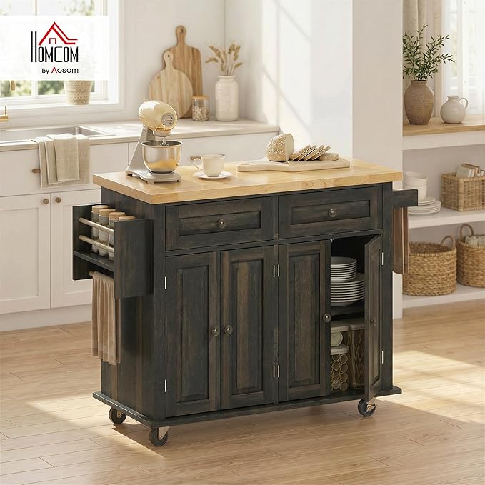 HOMCOM Kitchen Island Cart - Image 2