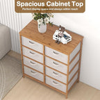 Giantex 8 Drawers Dresser for Bedroom, Bamboo Fabric Storage Tower - Image 4