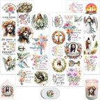 4 Sheets Rub on Transfers for Crafts, Bible Quotes Furniture Transfers for Wood by Dorsbaby