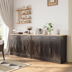 Shintenchi Modern Farmhouse Sideboard Buffet Cabinet, Barn Doors Buffet Cabinet - Image 8