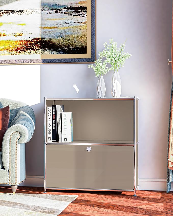 32.5-Inch Flip-Top Side Table & Buffet Cabinet - Image 2