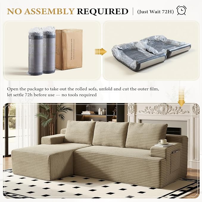 96" Sectional Couches for Living Room Cloud Couch Sofa - Image 4
