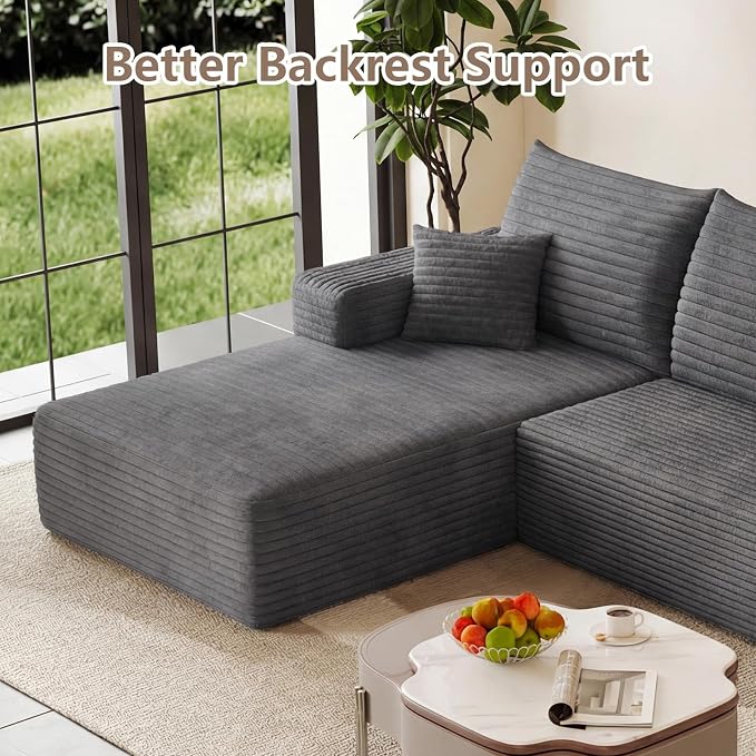 95" Cloud Sectional Couch U-Shaped Chaise - Image 8