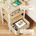 SUPERJARE Nightstand with Charging Station, Bed Side Table with Adjustable - Image 5