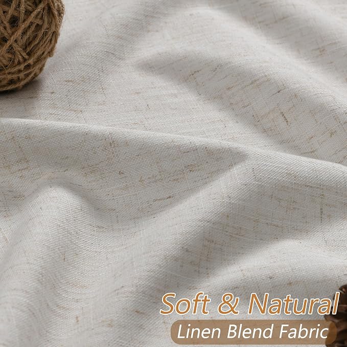 Light Beige 100% Blackout Curtains 84 Inch Long 2 Panels Set - Image 3
