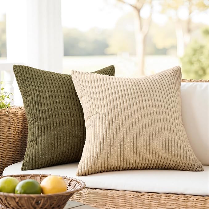 Topfinel Boho Rust OliveGreen Throw Pillow Covers 16x16 Inch Set of 4 Mordern - Image 2