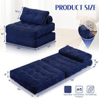 HABUTWAY Folding Sofa Bed, Convertible Sleeper Chair Bed w/Dual-Pillow & Handle - Image 2