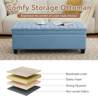 WUTUTUEE 51" Fabric Storage Ottoman Bench, Upholstered Rectangle End of Bed - Image 5