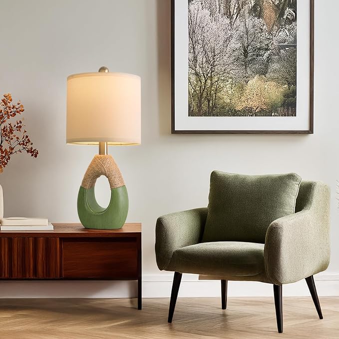 OYEARS 19" Table Lamps Set of 2, Bedside Lamps - Image 4