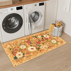 DUKINO 2x4 Entryway Rug, Floral Washable Kitchen Rugs Non Slip, Soft Indoor - Image 4