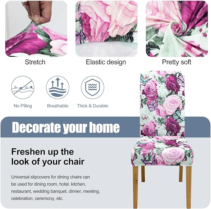 BIETYONE Stretch Dining Chair Covers Set of 2, Soft Removable Washable Kitchen - Image 3