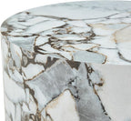Round Coffee Table, 23.6" Modern Faux Marble Drum Coffee Table, Round Accent - Image 8