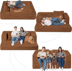 Folding Bean Bag Chair for Adults, 3-in-1 Bean Bag Couch Faux Fur Floor Sofa - Image 9