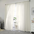 Sheer Curtains 84 Inches Long 2 Panels Set, Ivory Sheer Curtain by OWENIE