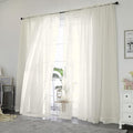 Sheer Curtains 84 inch Length, Ivory Sheer Cutains 2 Panels Set by OWENIE
