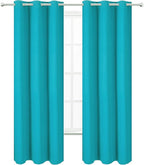 Teal Thermal Blackout Curtains/42 x 95 Inch/Set of 2 Panels Room Darkening - Image 2