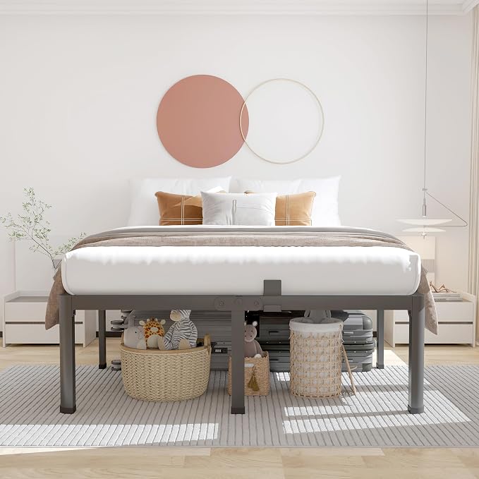 ROIL 14 inch California King Size Bed Frame Metal Platform No Box Spring Needed - Image 2