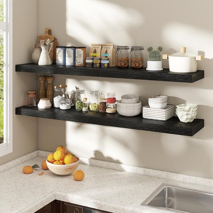 Dreamland 55 Inch Black Floating Shelves - Image 2