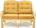 Malibu Lounge Loveseat Natural Color, Sofa Natural Rattan Wicker Handmade Design - Image 3