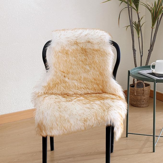 linmopm Faux Fur Sheepskin Rug, 2x3 ft, High-Density Cushion, - Image 6