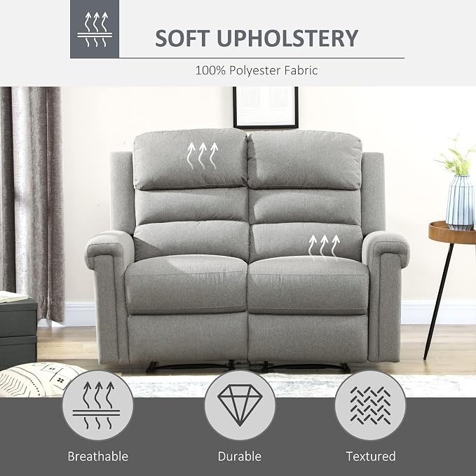 HOMCOM 2 Seater Recliner Sofa - Image 7
