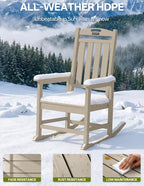 Outdoor Adirondack Rocking Chairs All-Weather HDPE Patio Rocker Chair - Image 6