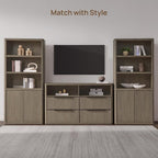 SICOTAS Book Shelf with Doors 71" Tall 6 Tier Bookshelf with Adjustable Shelves - Image 8