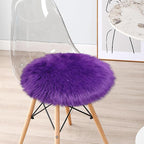 Faux Sheepskin Round Fluffy Rug Small 2ft Furry Purple Fur Circle Rugs - Image 4