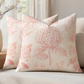 Set of 2 Decorative Floral Pillow Covers 20x20 Inch Light Pink | Neutral by SWANCOCO