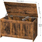 HOOBRO Storage Bench, 29.5" Retro Wooden Storage Chest, Wooden Storage Trunk - Image 3
