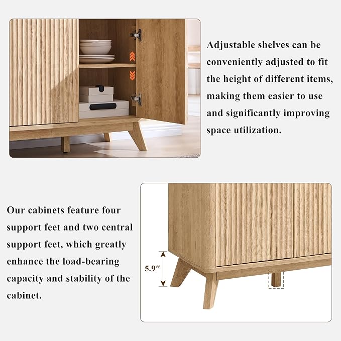 T4TREAM Large Buffet Sideboard Cabinet - Image 6