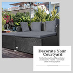 Tangkula Outdoor Rattan Daybed, Wicker Furniture - Image 8