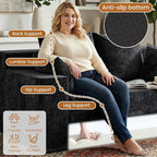 Loveseat Sofa Bed, Convertible Silky Velvet 5-in-1 Foldable Boneless Sleeper - Image 5
