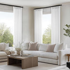 Topfinel Beige White Pinch Pleat Linen Curtains - Image 7