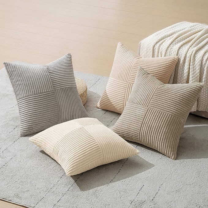 MIULEE Neutral Decorative Throw Pillow Covers 16x16 Inch Set of 4 - Image 6