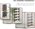 4NM No Assembly 5 Tiers Folding Bookshelf, 59.4" H Foldable Storage Shelves - Image 7