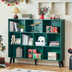 LEYAOYAO 10 Cube Bookshelf, 3 Tier Vintage 55" Wide Bookcase - Image 7