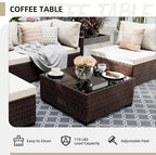 UPHA 5 Pieces Patio Furniture Sets, Wicker Outdoor Sectional Sofa Couch - Image 6