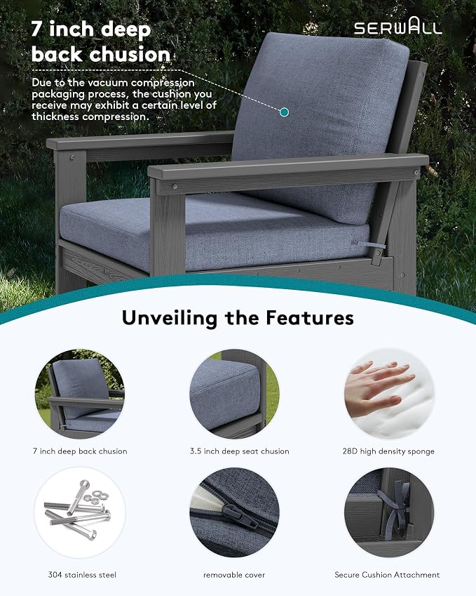 SERWALL HDPE Patio Furniture Set - Image 5