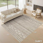 cotiled Boho 7x9 Area Rug for Living Room: Large Moroccan Washable Rug | Solve - Image 9