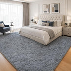 PLHXFR 9x12 Area Rugs Living Room: Fluffy Bedroom Rug Shag Carpet Grey | - Image 3