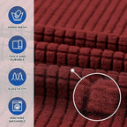 Stretch Chair Sofa Slipcover, Single Couch Cover, Dark Red | 1-Piece Washable - Image 3