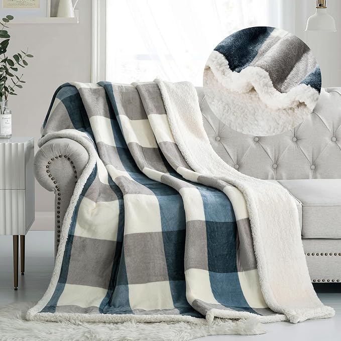 PU MEI Sherpa Throw Blanket for Couch Sofa 50“*60”-Fuzzy Soft Cozy Fleece Thick by HOME