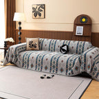 VClife Bohemian Couch Cover, Vintage Moroccan Tribal Geometric Chenille Couch - Image 3
