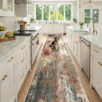 RELEANY Washable Runner 2'6"x12' Abstract Area Rug by RELEANY